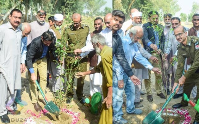 خانیوال میں شجرکاری مہم: ڈی پی او اور ڈپٹی کمشنر نے پودے لگادیئے